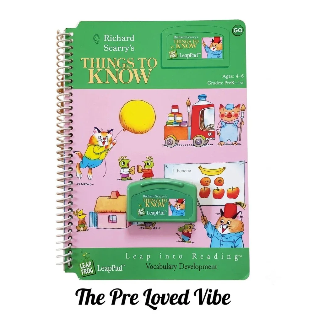 Leap Frog Leapster 'Richard Scarry's Pre K 1st BOOK CARTRIDGE Thing to Know